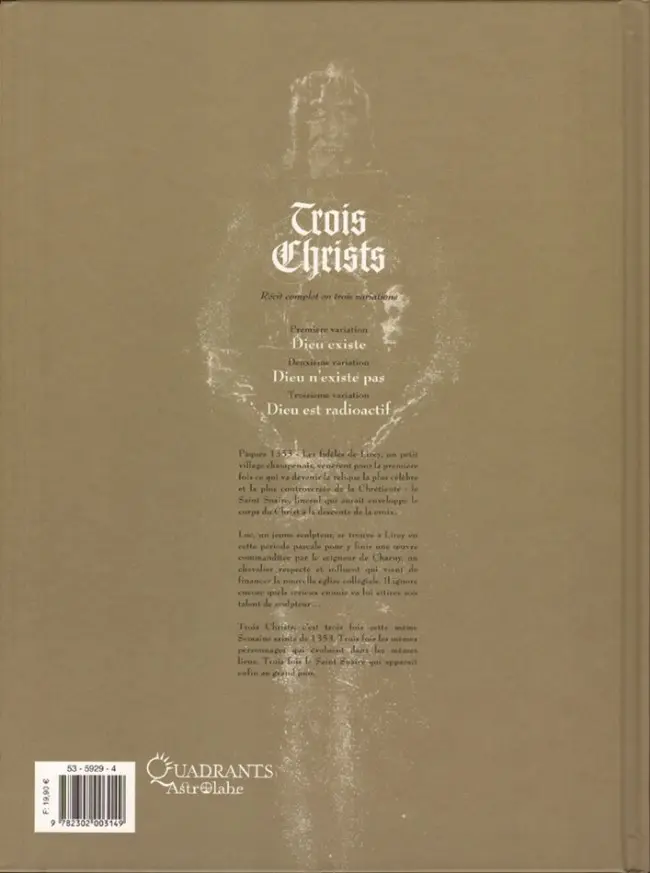 Verso de l'album Trois Christs