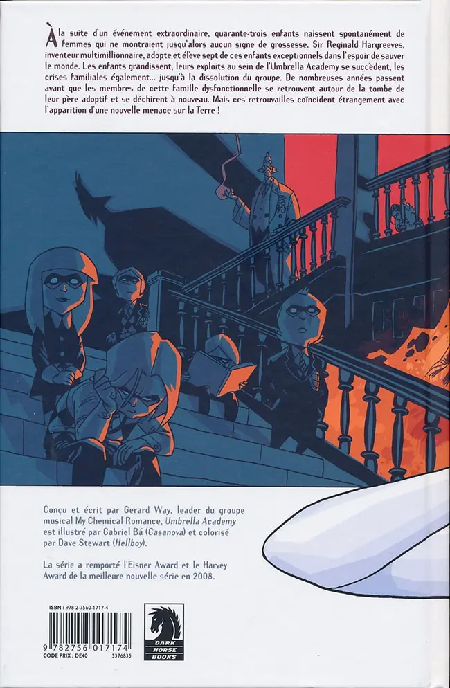 Verso de l'album Umbrella Academy Tome 1 La Suite Apocalyptique