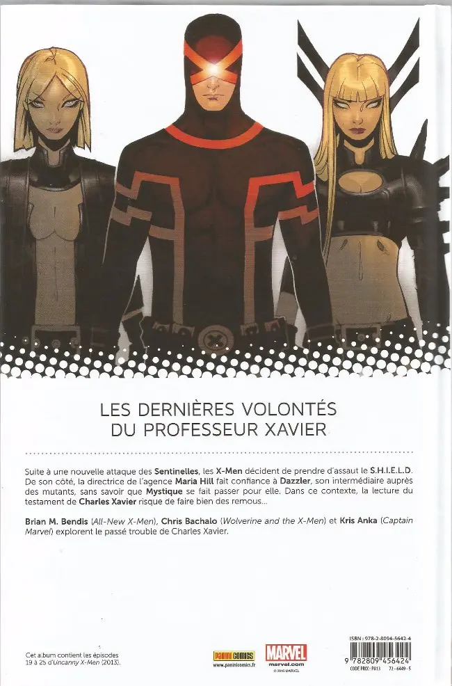 Verso de l'album Uncanny X-Men Tome 4 Uncanny X-Men contre le S.H.I.E.L.D.