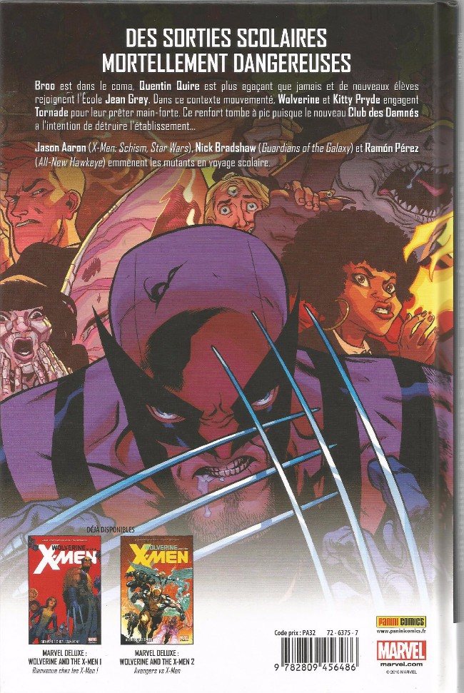 Verso de l'album Wolverine and the X-Men Tome 3 Rentrée des classes