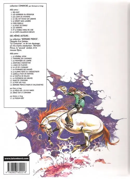 Verso de l'album Comanche Tome 7 Le doigt du diable