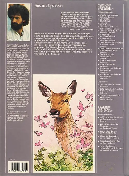 Verso de l'album Isabelle