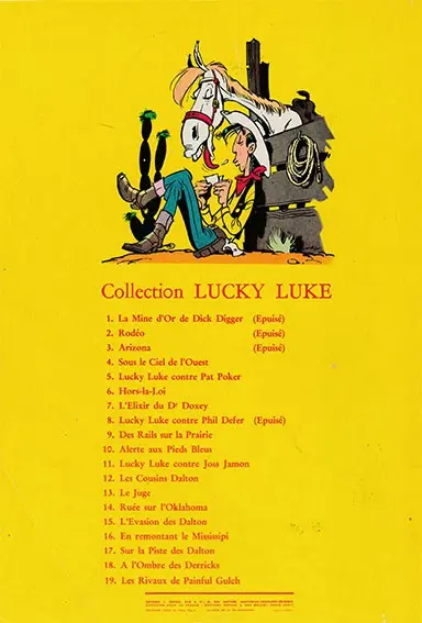 Verso de l'album Lucky Luke Tome 9 Des rails sur la prairie