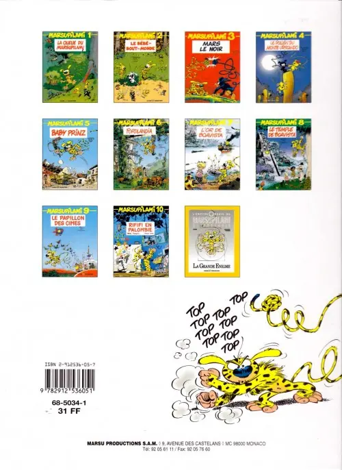 Verso de l'album Marsupilami Tome 9 Le papillon des cimes