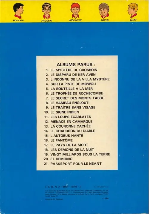 Verso de l'album La Patrouille des Castors Tome 1 Le Mystère de Grosbois