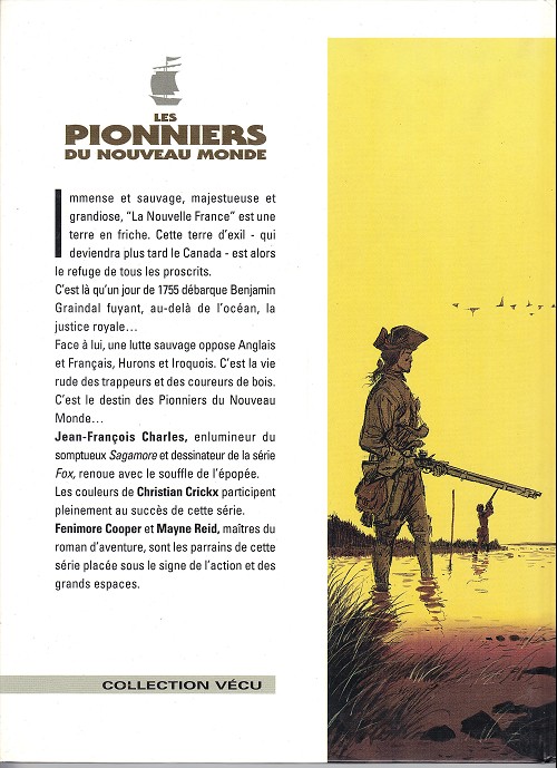 Verso de l'album Les Pionniers du Nouveau Monde Tome 1 Le pilori