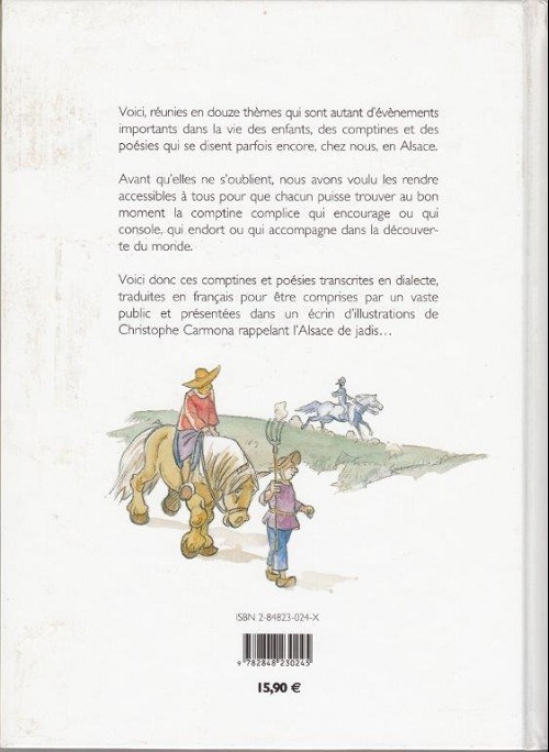 Verso de l'album Rimes et comptines des enfants d'Alsace