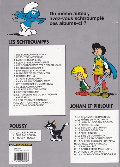 Verso de l'album Les Schtroumpfs Tome 5 Les Schtroumpfs et le Cracoucass