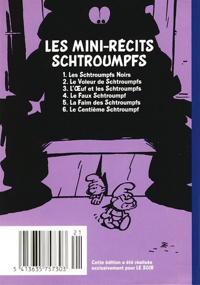 Verso de l'album Les Schtroumpfs Tome 5 La faim des Schtroumpfs
