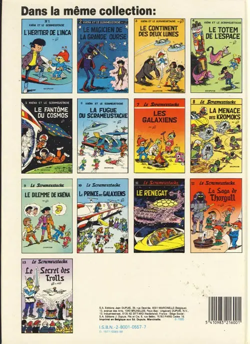 Verso de l'album Le Scrameustache Tome 5 Le fantôme du Cosmos