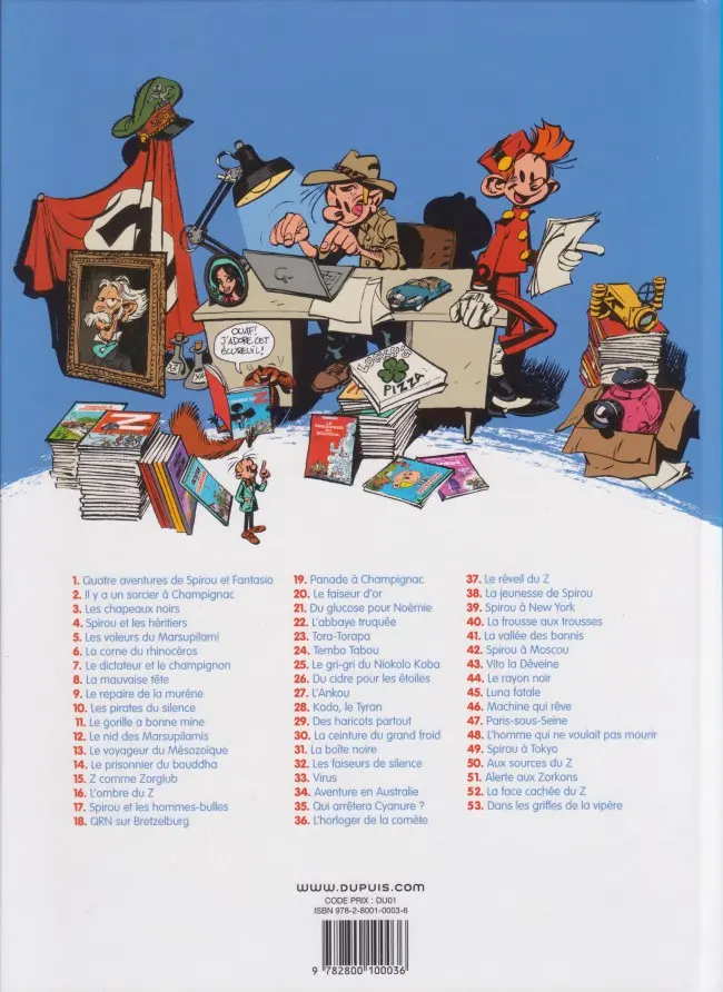 Verso de l'album Spirou et Fantasio Tome 1 4 aventures de Spirou ...et Fantasio