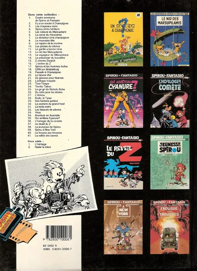 Verso de l'album Spirou et Fantasio Tome 6 La corne de rhinocéros