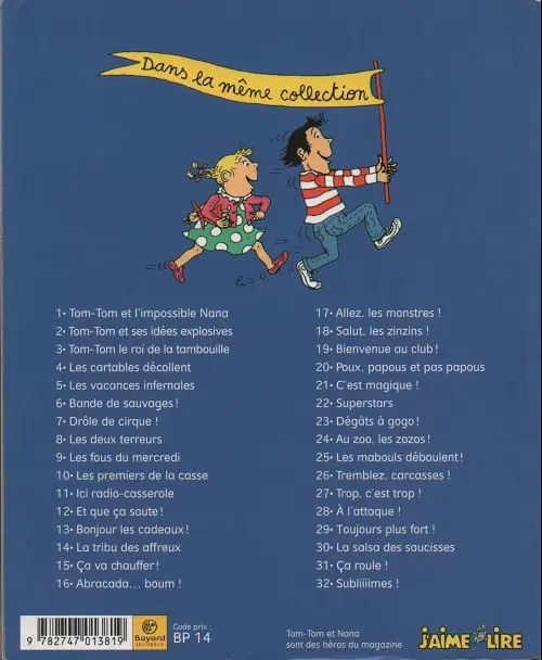 Verso de l'album Tom-Tom et Nana Tome 3 Tom-Tom, le roi de la tambouille