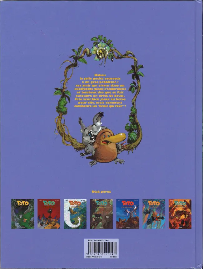Verso de l'album Toto l'ornithorynque Tome 4 Toto l'ornithorynque et le bruit qui rêve