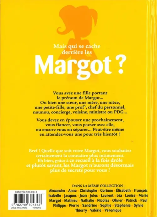 Verso de l'album L'Encyclopédie des prénoms en BD Tome 30 Margot