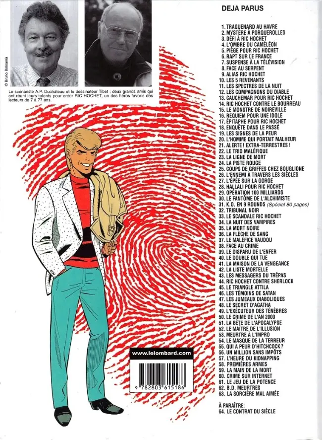 Verso de l'album Ric Hochet Tome 63 La sorcière... ...mal aimée