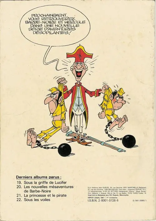 Verso de l'album Le Vieux Nick et Barbe-Noire Tome 23 Barbe-Noire, Hercule et Cie