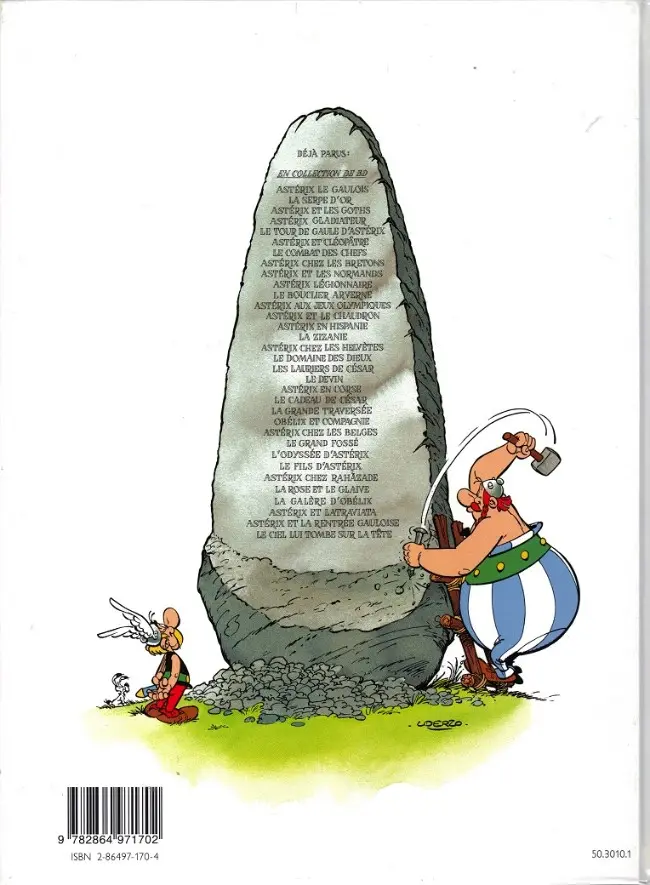 Verso de l'album Astérix Tome 33 Le ciel lui tombe sur la tête