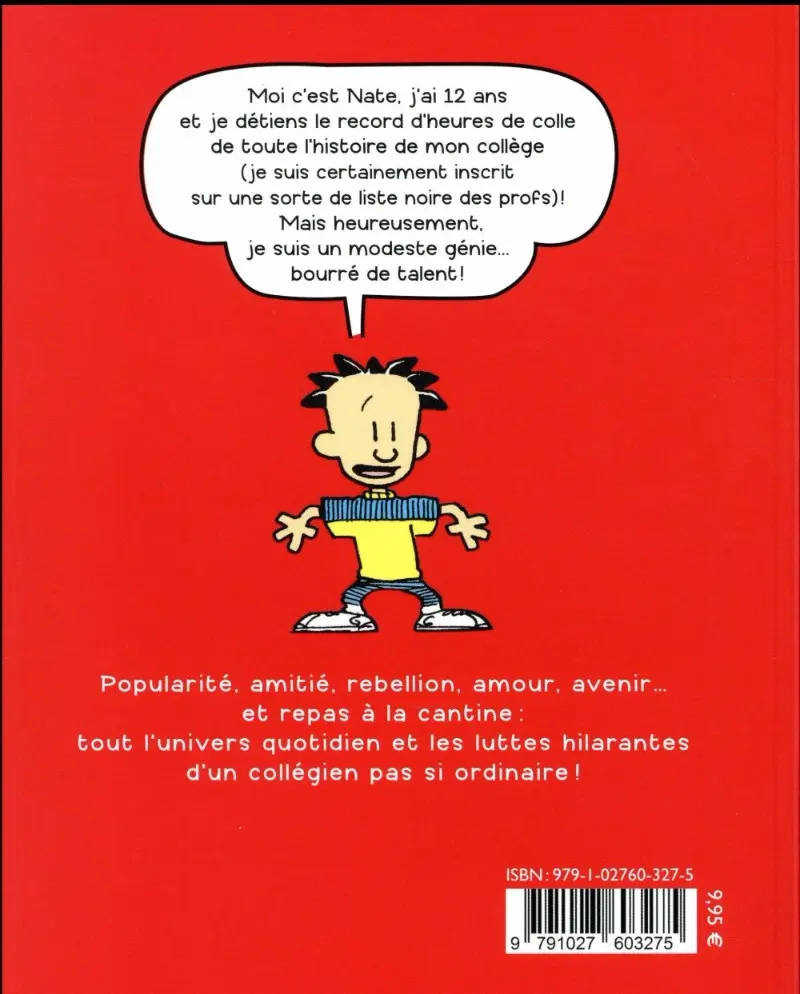 Verso de l'album Big Nate Tome 1 Quel artiste !