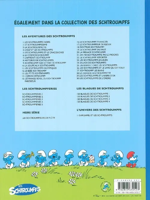 Verso de l'album Les Schtroumpfs Tome 30 Les Schtroumpfs de l'ordre