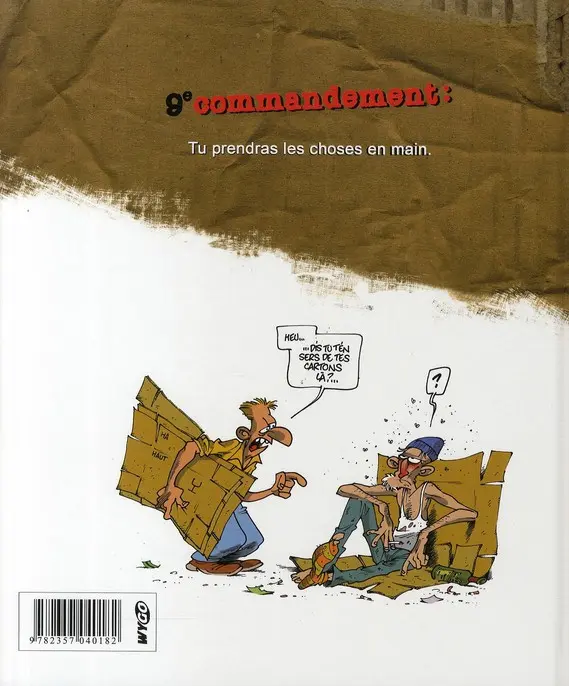 Verso de l'album Les 40 commandements du déménagement