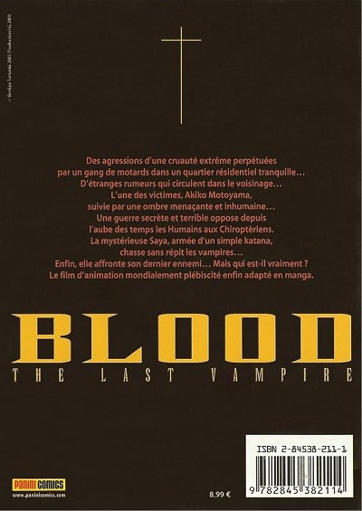 Verso de l'album Blood - The Last Vampire The last vampire