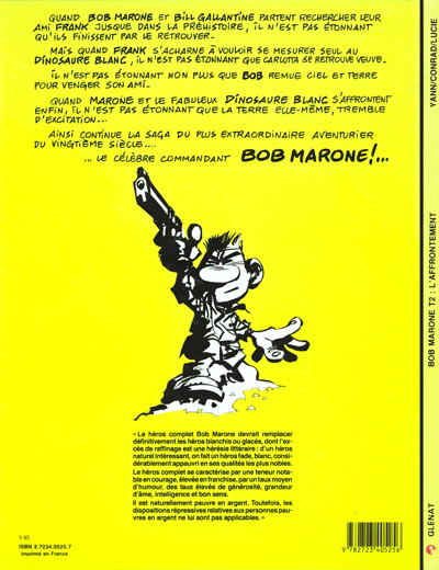 Verso de l'album Bob Marone Tome 2 Le dinosaure blanc