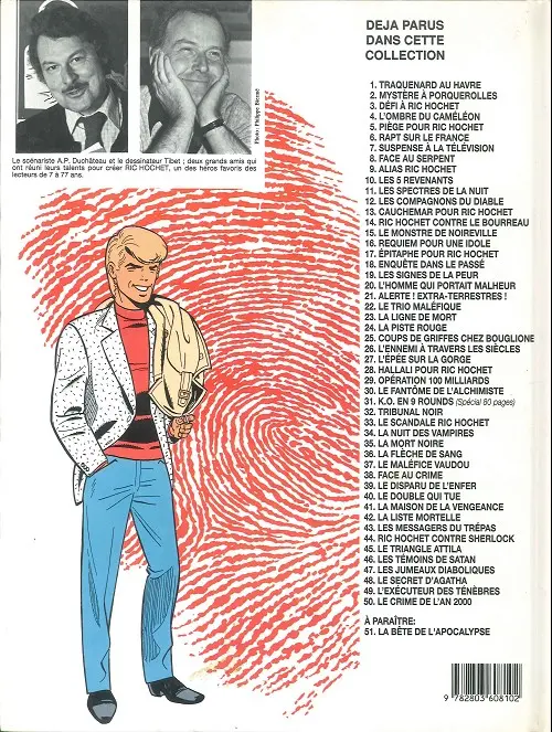 Verso de l'album Ric Hochet Tome 48 Le secret d'Agatha