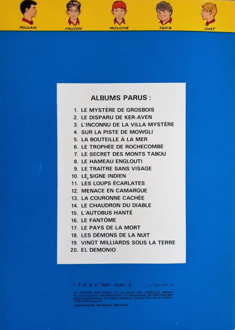 Verso de l'album La Patrouille des Castors Tome 4 Sur la Piste de Mowgli