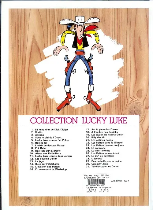 Verso de l'album Lucky Luke Tome 15 L'évasion des Dalton