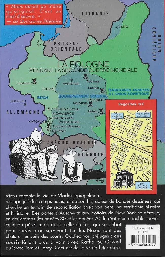 Verso de l'album Maus Tome 1 Mon père saigne l'histoire
