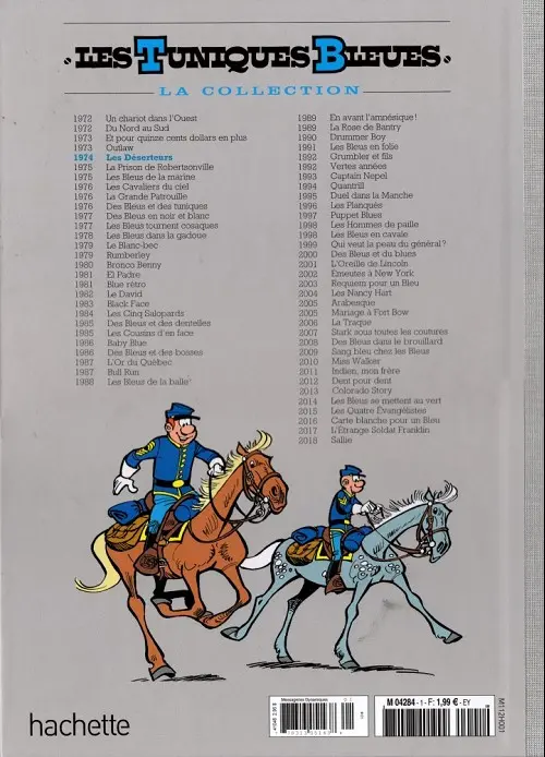 Verso de l'album Les Tuniques Bleues La Collection (Hachette) Tome 1 Les déserteurs