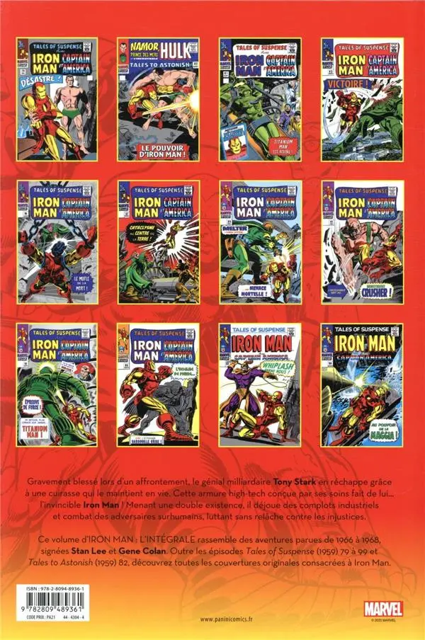 Verso de l'album Iron Man - L'Intégrale Tome 3 1966-1968