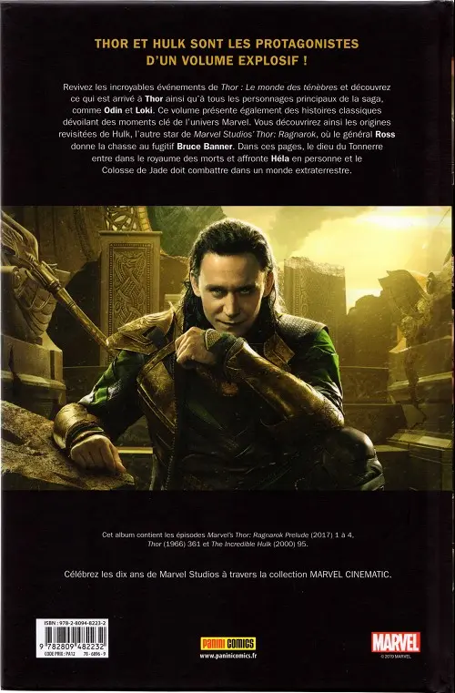 Verso de l'album Marvel Cinematic Universe Tome 8 Thor : Ragnarok - Prélude