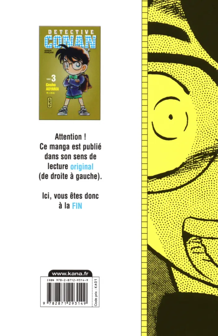 Verso de l'album Détective Conan Tome 3