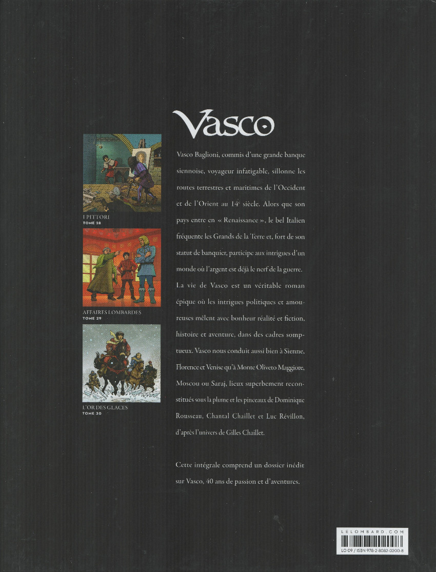 Verso de l'album Vasco Intégrale Livre 10