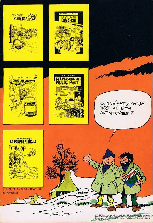 Verso de l'album Tif et Tondu Tome 12 Le réveil de Toar