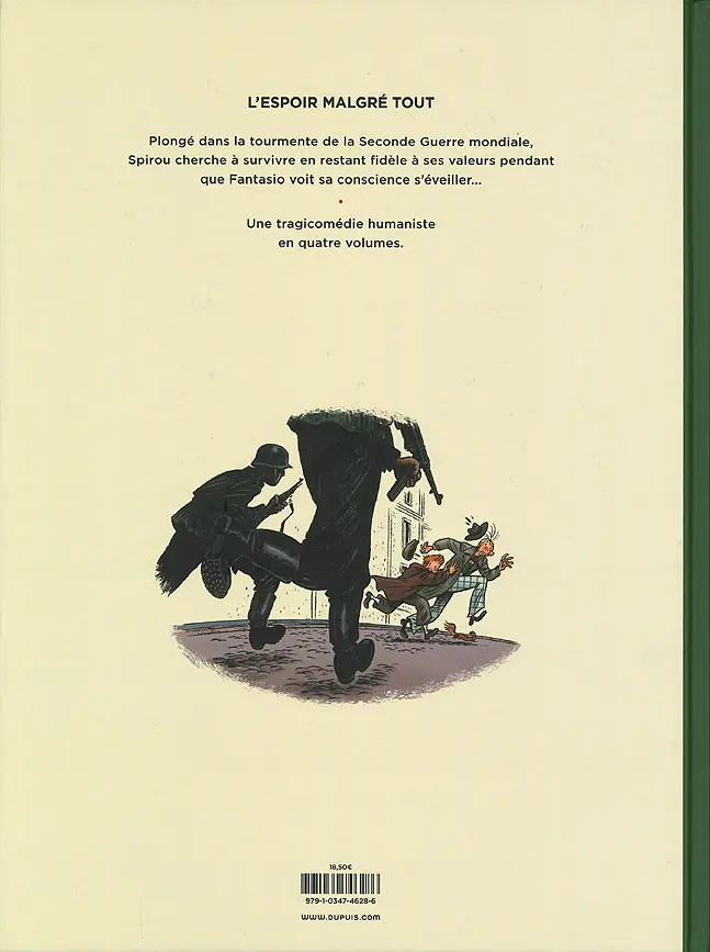 Verso de l'album Spirou et Fantasio - Une aventure de... / Le Spirou de... Tome 14 L'Espoir malgré tout - Deuxième partie - Un peu plus loin vers l'horreur