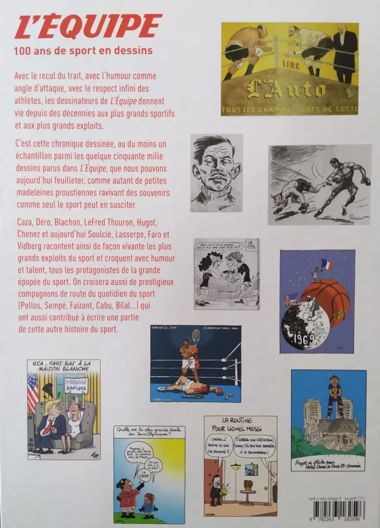 Verso de l'album L'équipe 100 ans de sport en dessins