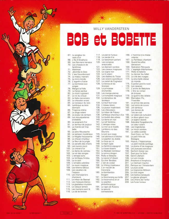 Verso de l'album Bob et Bobette Tome 69 Les nerviens nerveux