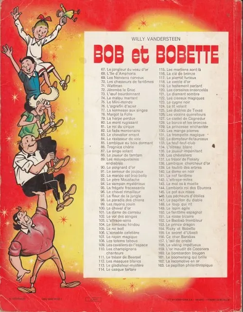 Verso de l'album Bob et Bobette Tome 104 Le tombeau hindou