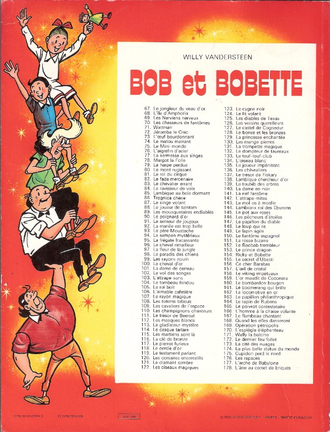 Verso de l'album Bob et Bobette Tome 157 L'œil de cristal