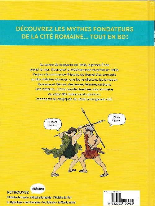 Verso de l'album La Mythologie en BD Tome 6 La naissance de Rome