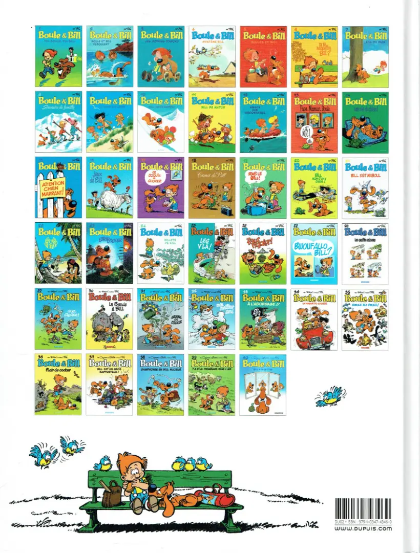 Verso de l'album Boule & Bill Tome 23 Strip-cocker