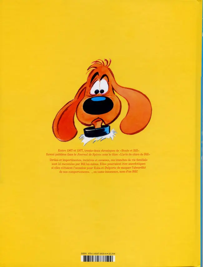 Verso de l'album Boule & Bill L'Avis de chien