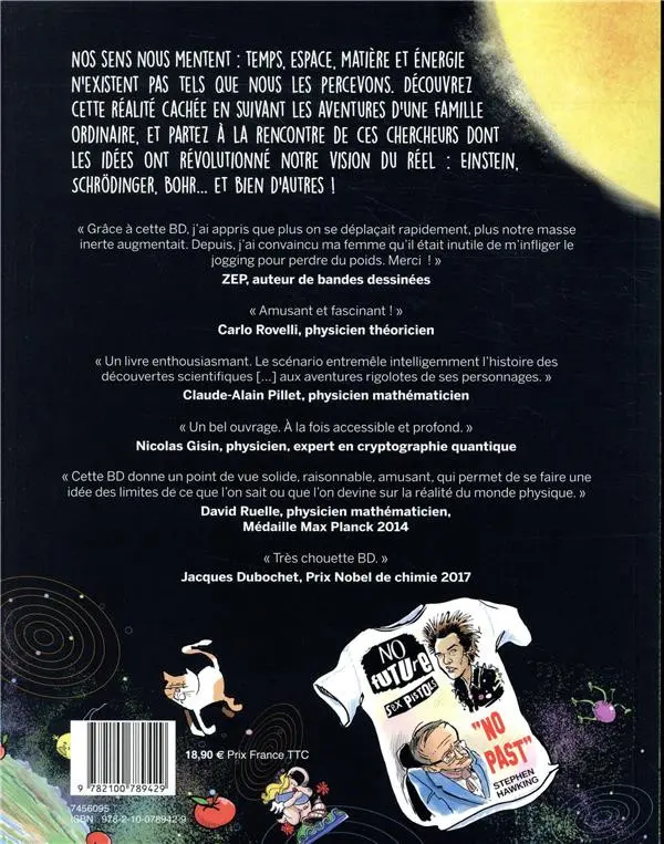 Verso de l'album Quantix La physique quantique et la relativité en BD