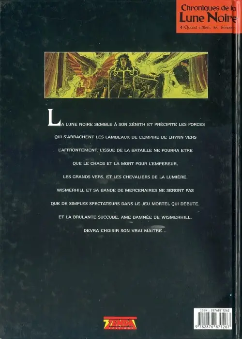 Verso de l'album Chroniques de la Lune Noire Tome 4 Quand sifflent les Serpents