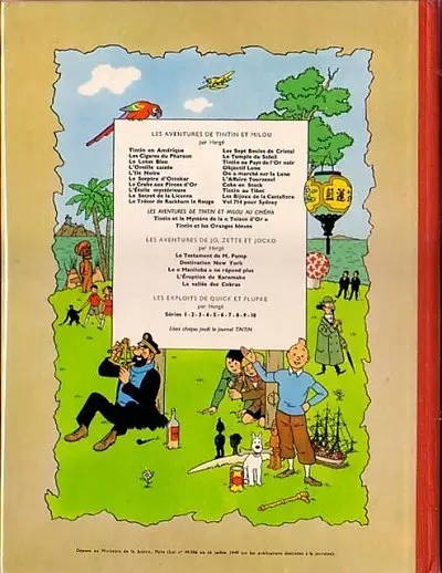 Verso de l'album Tintin Tome 22 Vol 714 pour Sydney