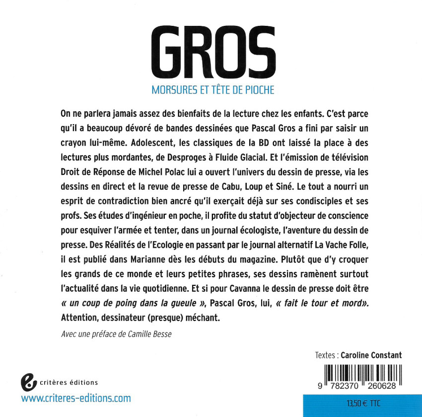 Verso de l'album Les Iconovores #7 Gros