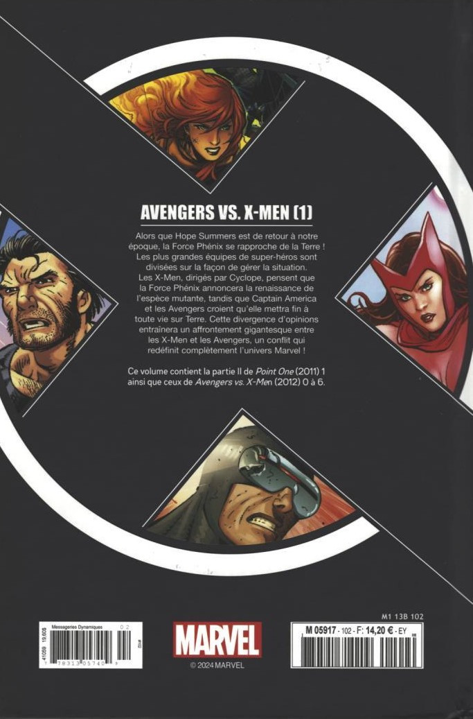 Verso de l'album X-Men - La Collection Mutante Tome 102 Avengers vs. X-men (1)